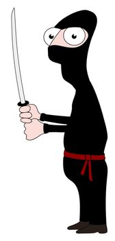 Isolated cartoon Ninja character