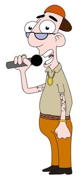 Isolated cartoon Rap star character