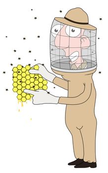 Isolated cartoon Beekeeper character