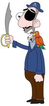 Isolated cartoon Pirate character