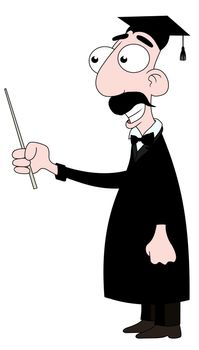 Isolated cartoon Teacher character