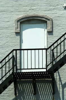 A Fire escape on the side of a building