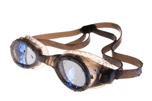 swimming goggles on white background