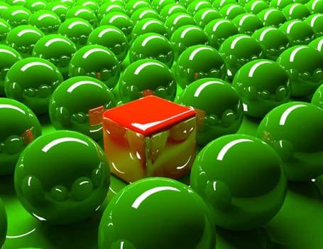 The picture on the theme: different, stand out, man have his opinion, there is a difference