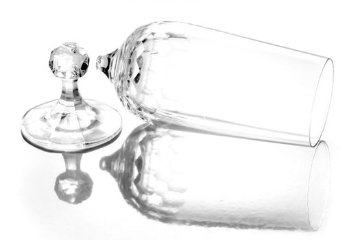 Detail of the broken wine glass - damaged glass