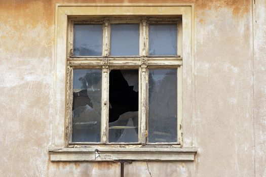 Detail of the old broken window
