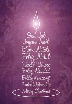 An image of a nice purple christmas greeting candle