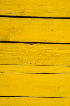 Wall made of wooden yellow planks. Interesting background.