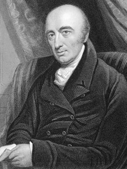 William Hyde Wollaston (1766-1828) on engraving from 1800s. English chemist and physicist who is famous for discovering two chemical elements and for developing a way to process platinum ore. Published by W.Mackenzie.