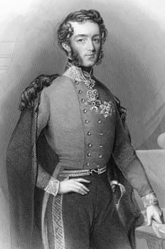Prince Stephen of Austria on engraving from 1800s. Engraved by A.H.Payne.
