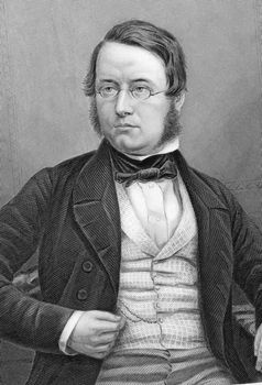 Lyon Playfair, 1st Baron Playfair (1818-1898) on engraving from 1800s. Scottish scientist and Liberal politician. Engraved by C.Cook after a picture by A.Claudet and published by W.Mackenzie.