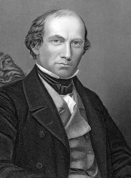 Eben Norton Horsford (1818-1893) on egnraving from 1800s. American scientist. Published by W.Mackenzie.