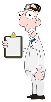 Isolated cartoon Doctor character