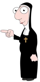 Isolated cartoon Nun character