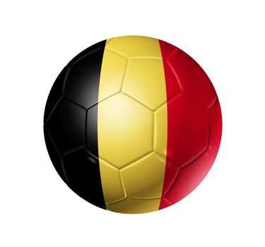 3D soccer ball with Belgium team flag. isolated on white with clipping path