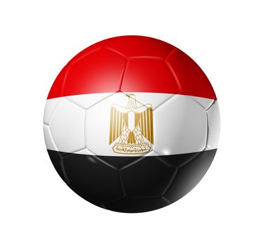 3D soccer ball with Egypt team flag. isolated on white with clipping path