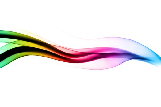 Abstract colorful waves over white background