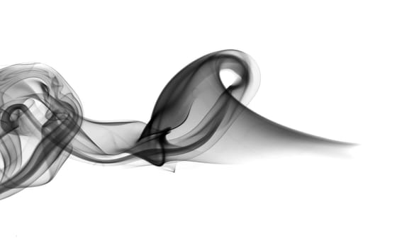 Abstract fume waves over the white background