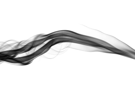 Black Abstract fume shapes over the white background