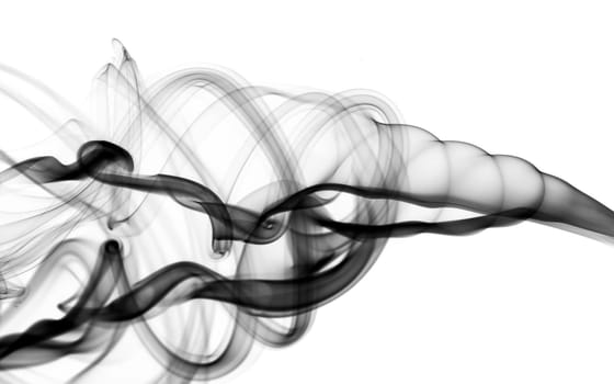 Black Abstract smoke pattern over the white background