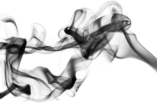 Black smoke Abstract pattern over the white background