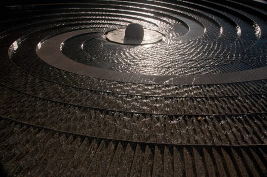 modern fountain in a small square in sydney