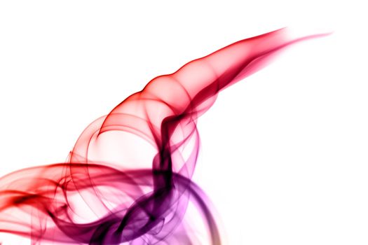 Colored with gradient colorful smoke abstract shapes over white background