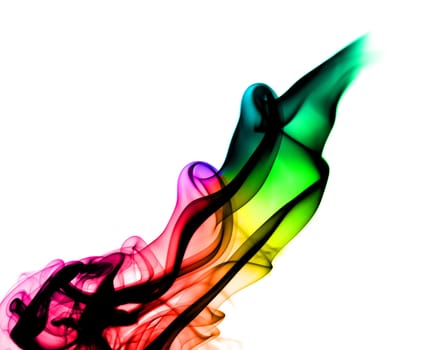 Colorful fume abstraction over white background