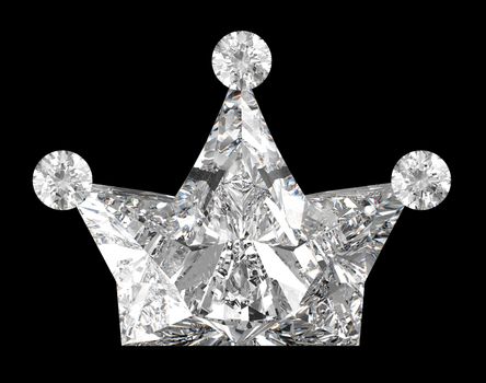 Crown shaped Diamond over black background. Other gems are in my portfolio.
