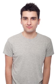 young casual man portrait isolated on white background 