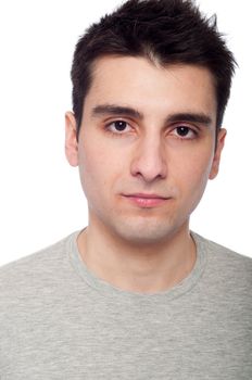 young casual man portrait isolated on white background 