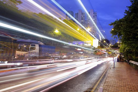 Fast moving cars at night 