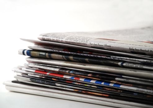 stock pictures of a stack of newspapers or magazines