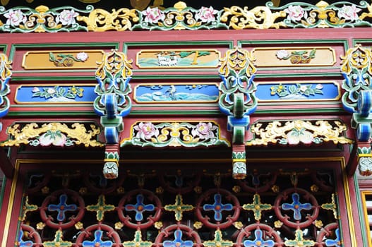 Details of traditional ancient decorations of Chinese buildings