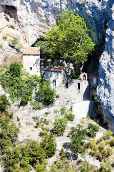hermitage in Galamus Gorge, Languedoc-Roussillon, France