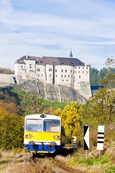 Cesky Sternberk Castle and engine carriage, Czech Republic