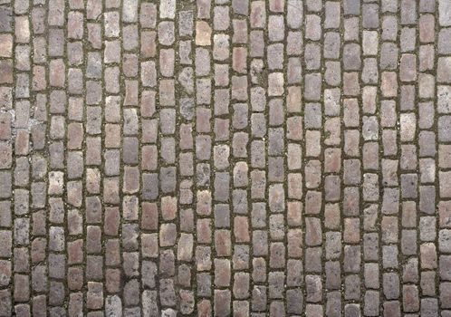 Cobbled road close-up; texture; background