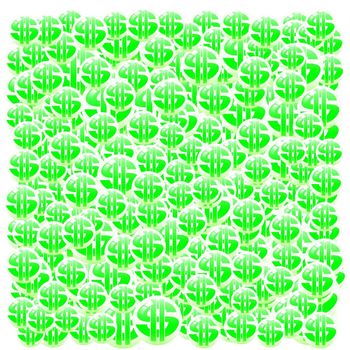 Lots of bubbles with dollar signs enclosed