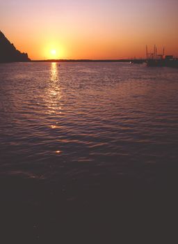 Sunset at Morro Bay in California