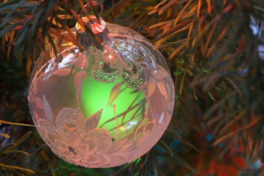 Christmas ball on a christmas tree