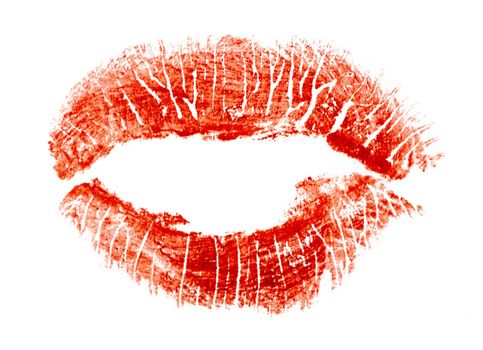 Kiss. Imprint of lipstick in form kiss.