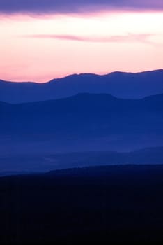Mountain Range after sunset