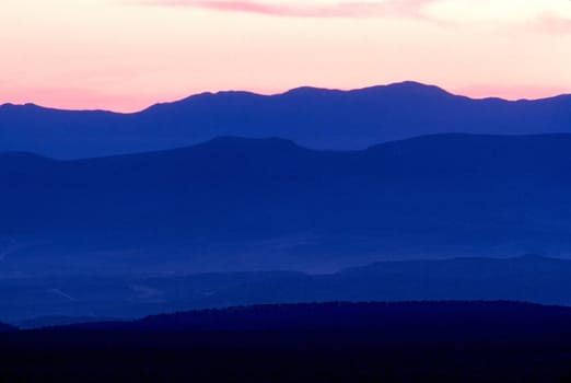 Mountain Range after sunset