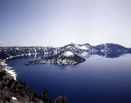 Crater Lake in winetr, Oregon