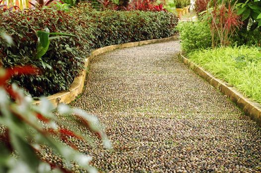 Foot reflexology path at garden