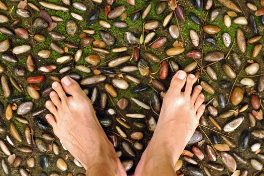foot reflexology stones massage in park