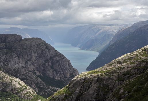 Picturesque view at Lyse fjord (Norway)