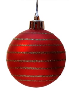 red christmas ball with clipping path