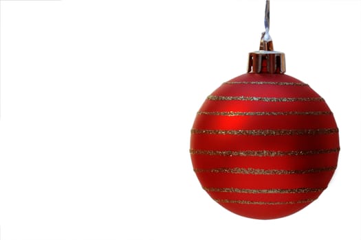 red christmas ball with clipping path