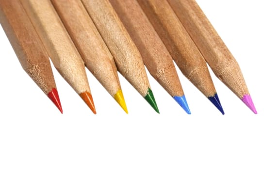 pencils in rainbow colors